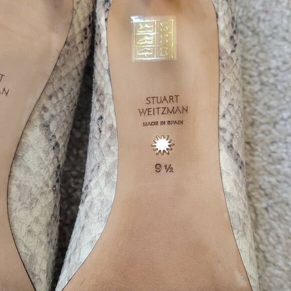 Stuart Weitzman Snake Leather Heels Pump Size 9.5 - Picture 8 of 8